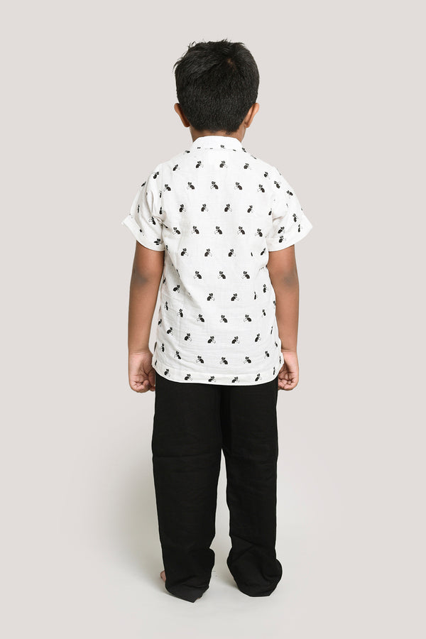 Bell The Cat - Short Kurta with Linen Pants, Beige