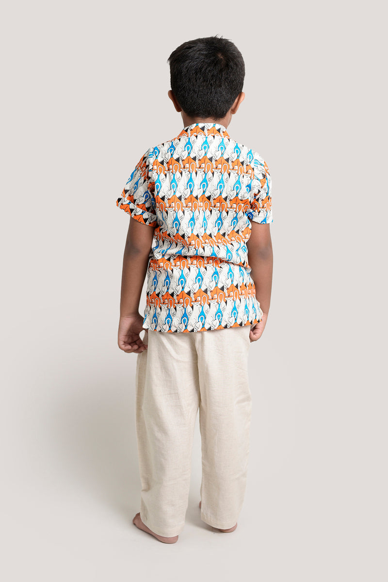 The Fox & The Crane- Short Kurta with Linen Pants