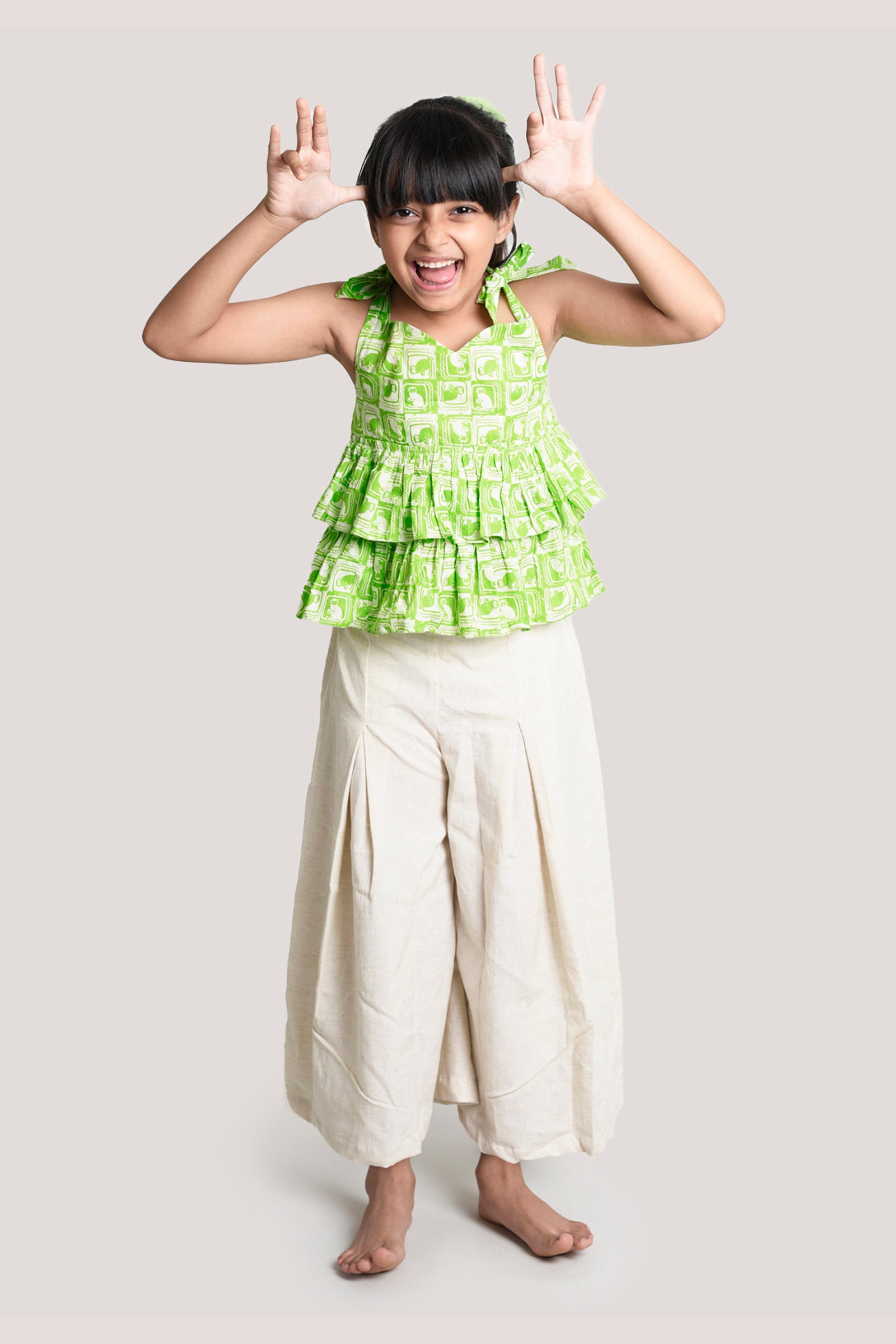 The Monkey & The Crocodile - Crop Top Palazzo Set