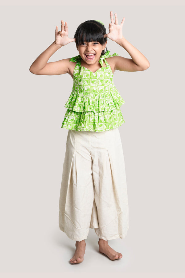 The Monkey & The Crocodile - Crop Top Palazzo Set