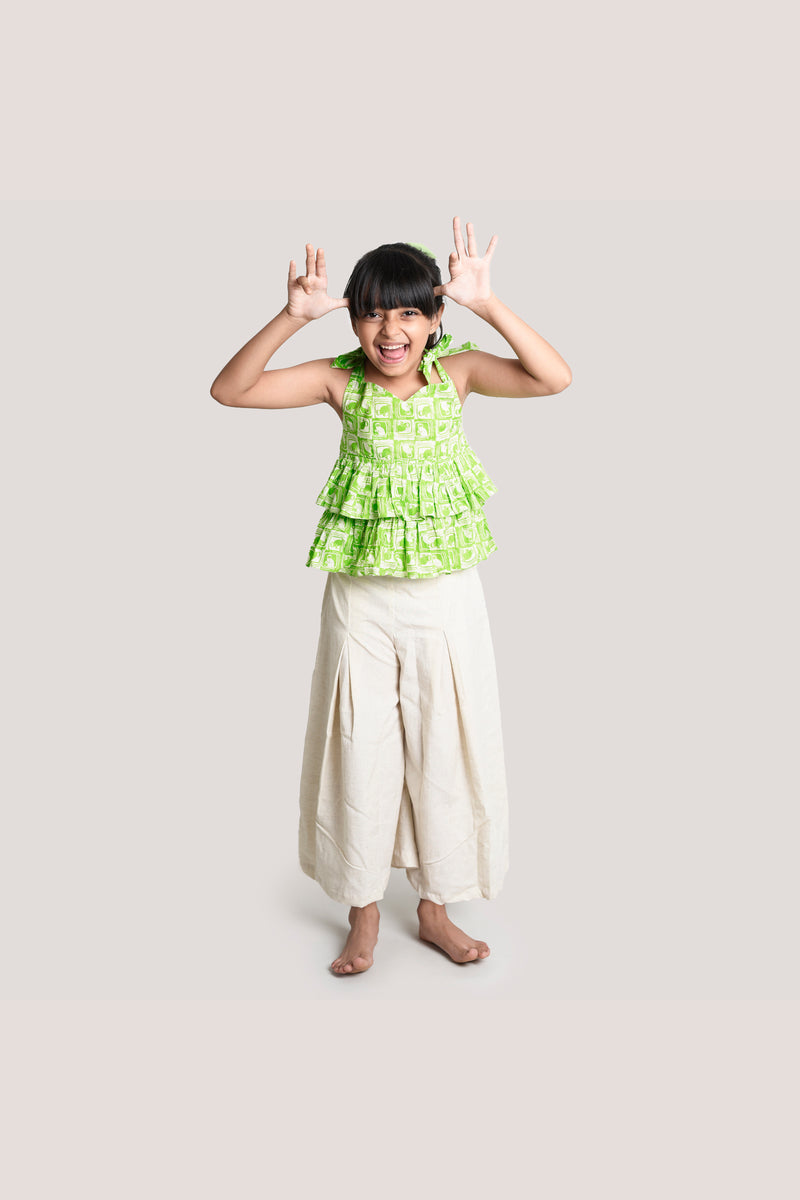 The Monkey & The Crocodile - Crop Top Palazzo Set