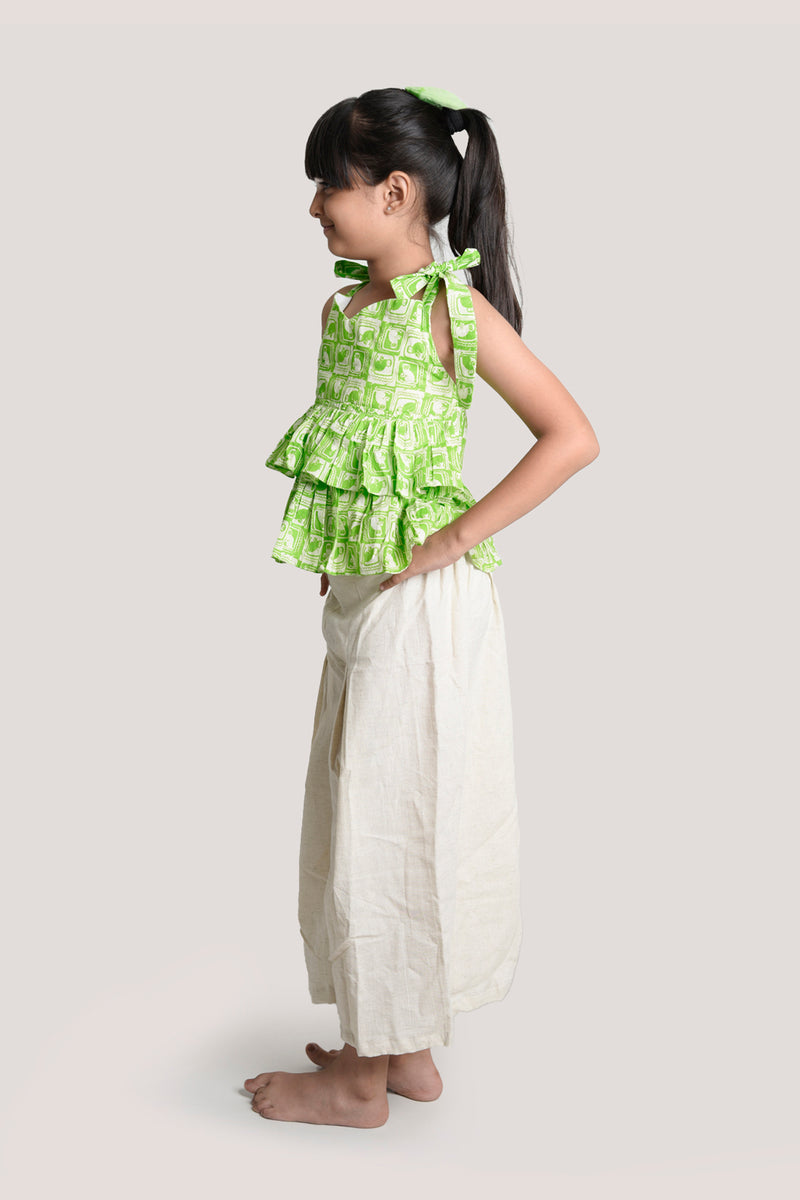 The Monkey & The Crocodile - Crop Top Palazzo Set