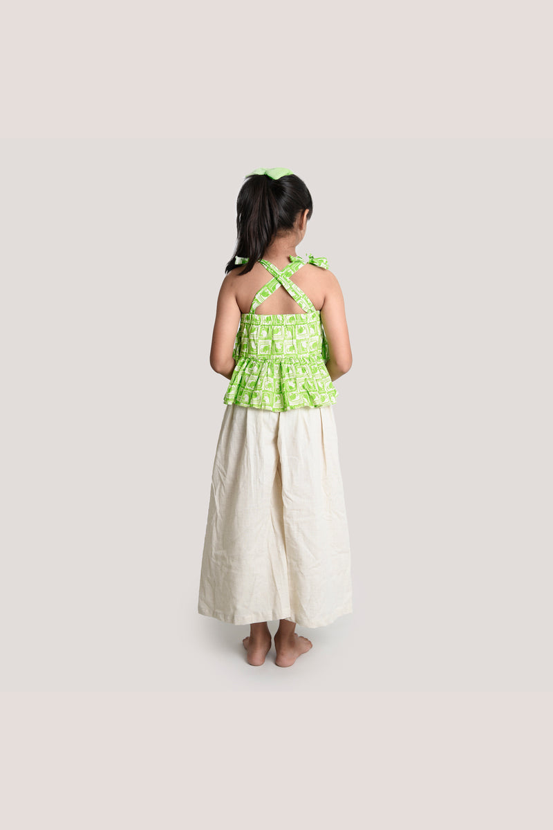 The Monkey & The Crocodile - Crop Top Palazzo Set