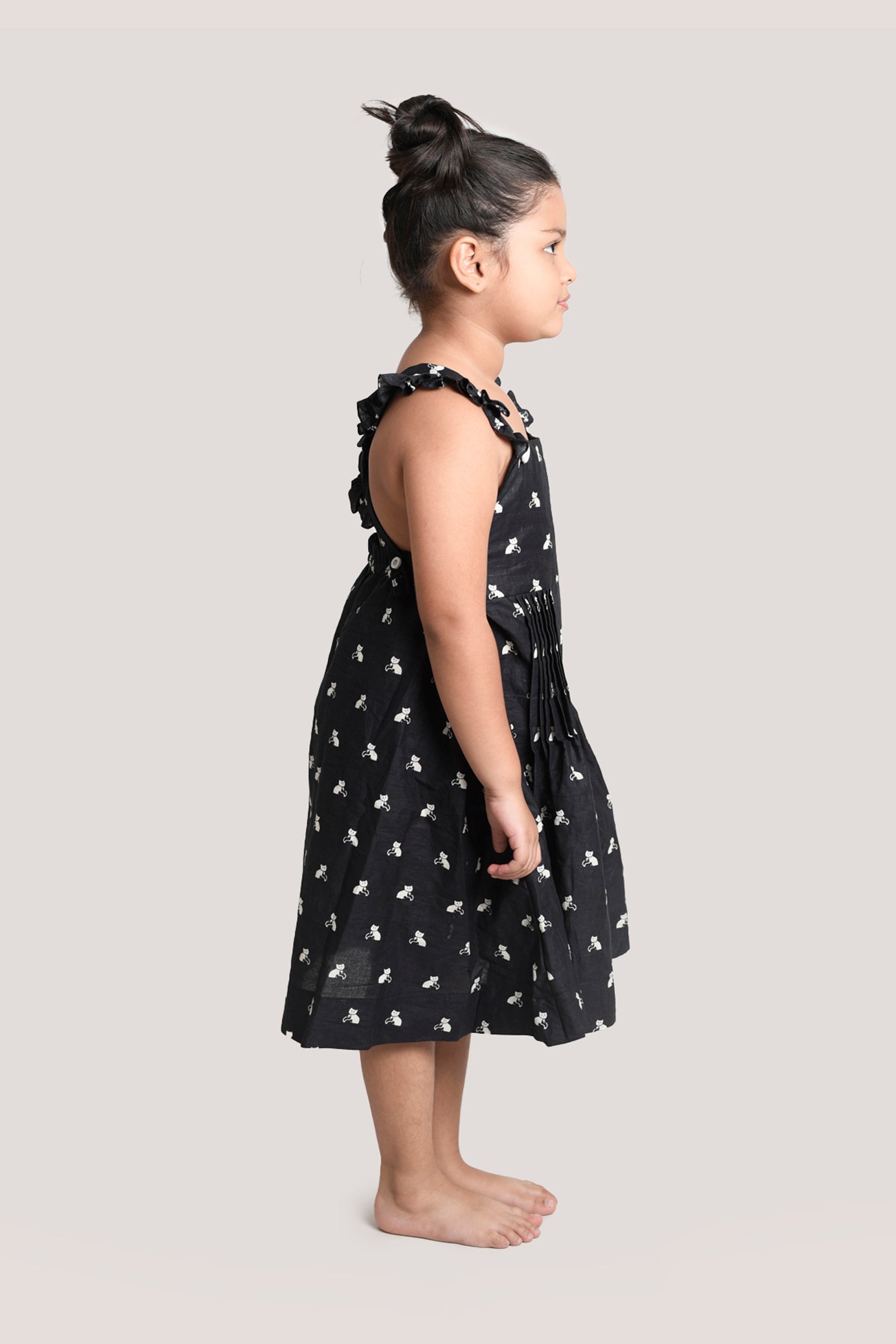 Bell The Cat - Printed Crisscross Frock, Black