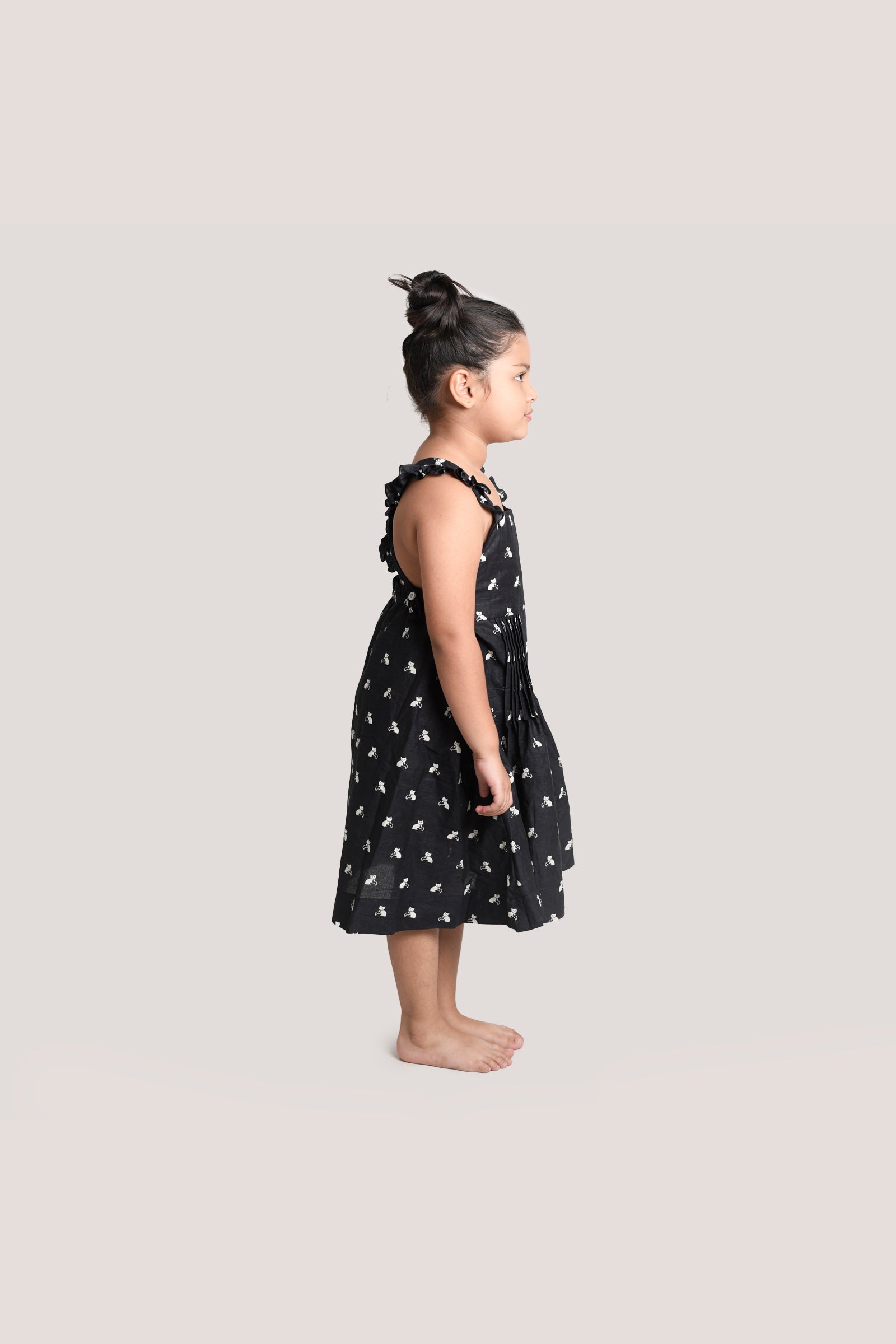 Bell The Cat - Printed Crisscross Frock, Black