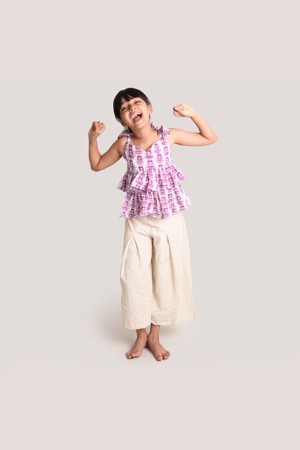 Two Cats & The Monkey - Crop Top Palazzo Set