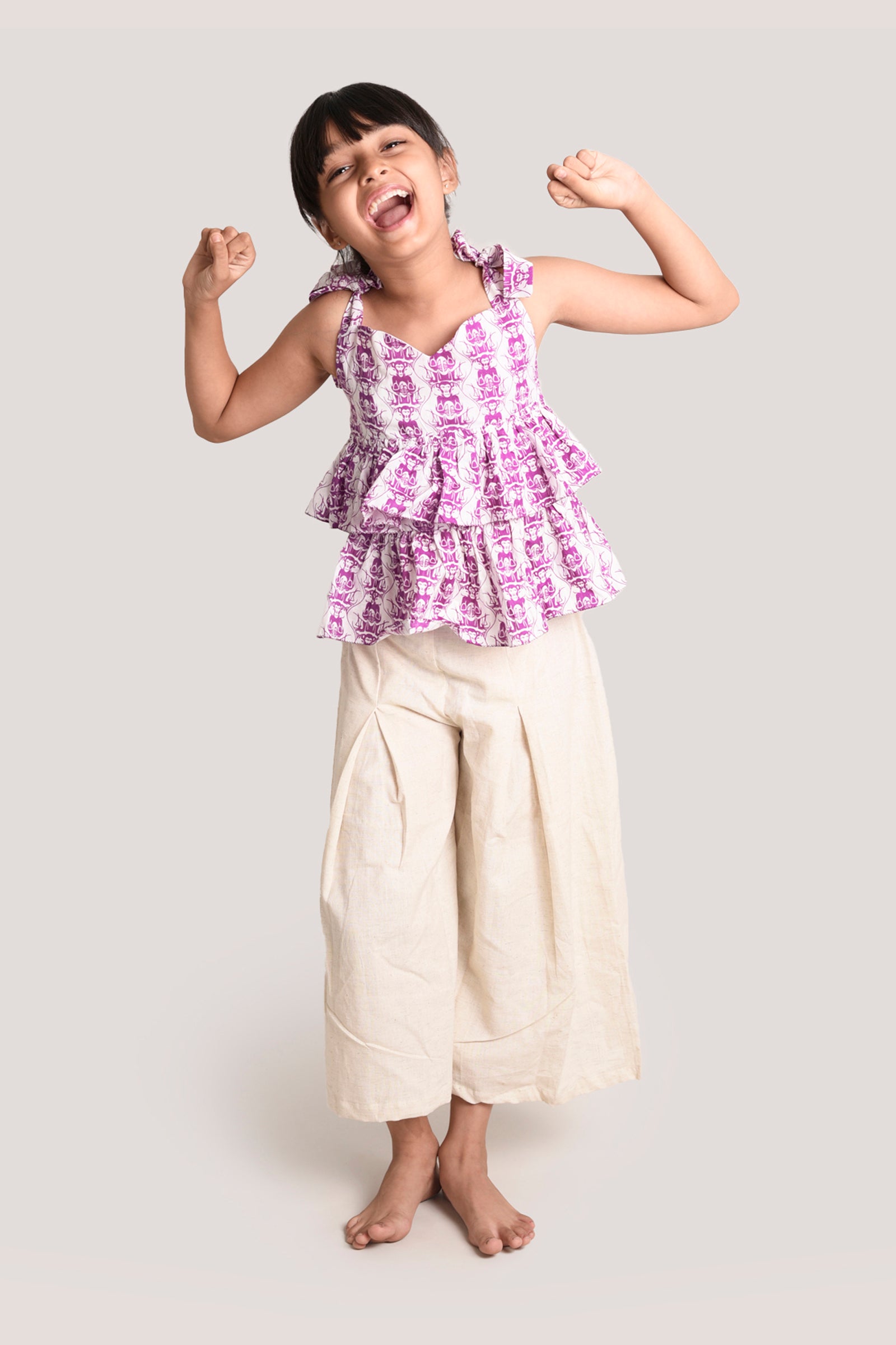 Two Cats & The Monkey - Crop Top Palazzo Set