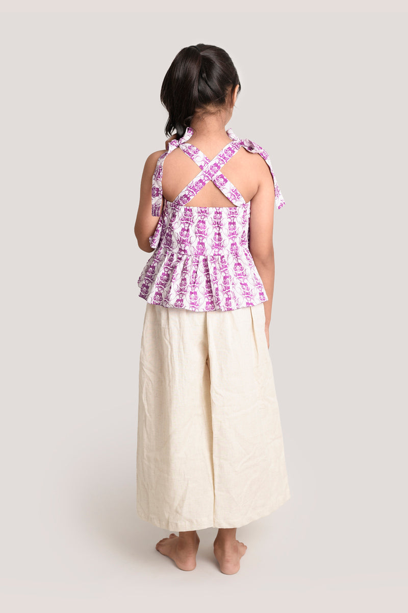 Two Cats & The Monkey - Crop Top Palazzo Set