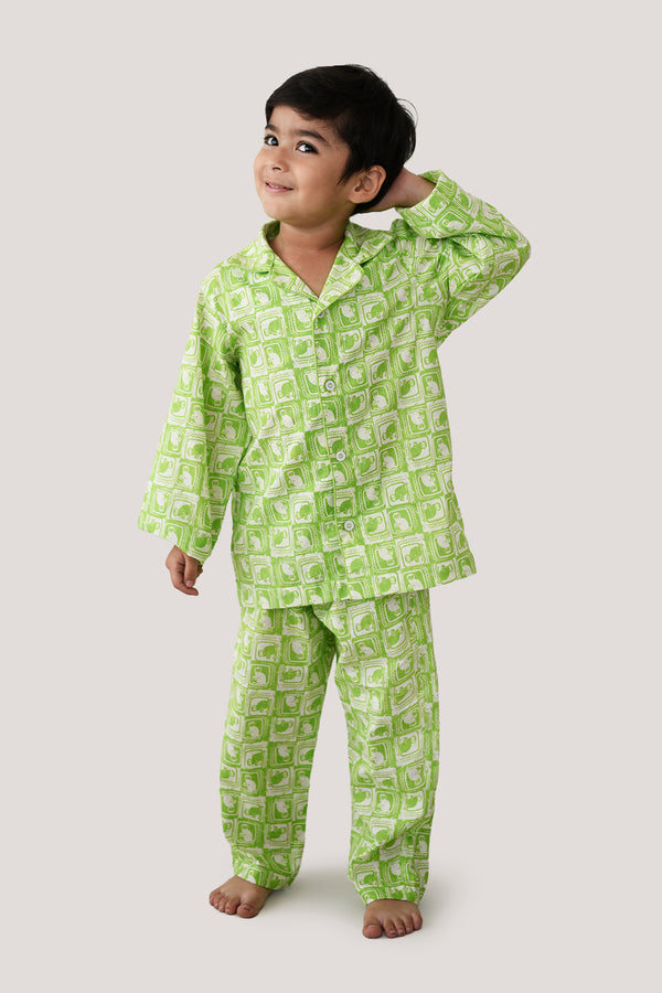 The Monkey & The Crocodile - Sleepwear, Green