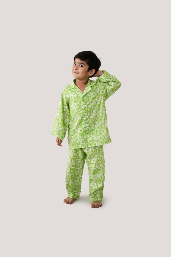 The Monkey & The Crocodile - Sleepwear, Green