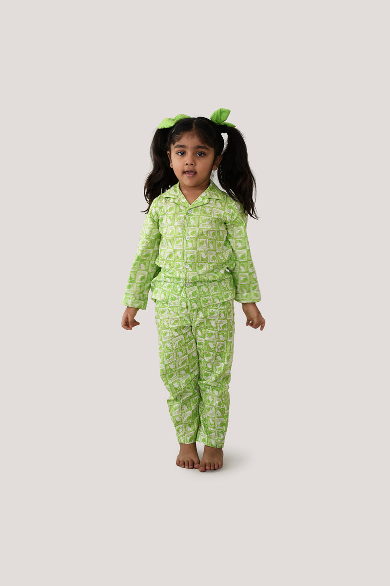 The Monkey & The Crocodile - Sleepwear, Green
