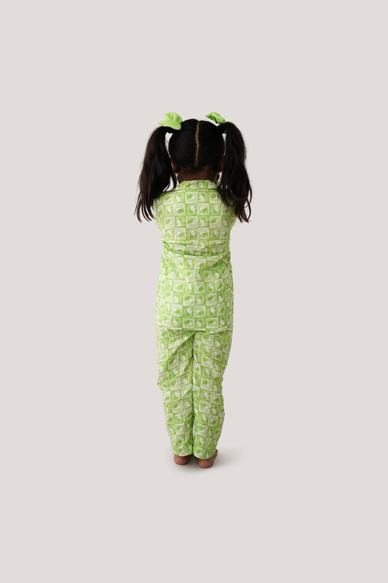 The Monkey & The Crocodile - Sleepwear, Green