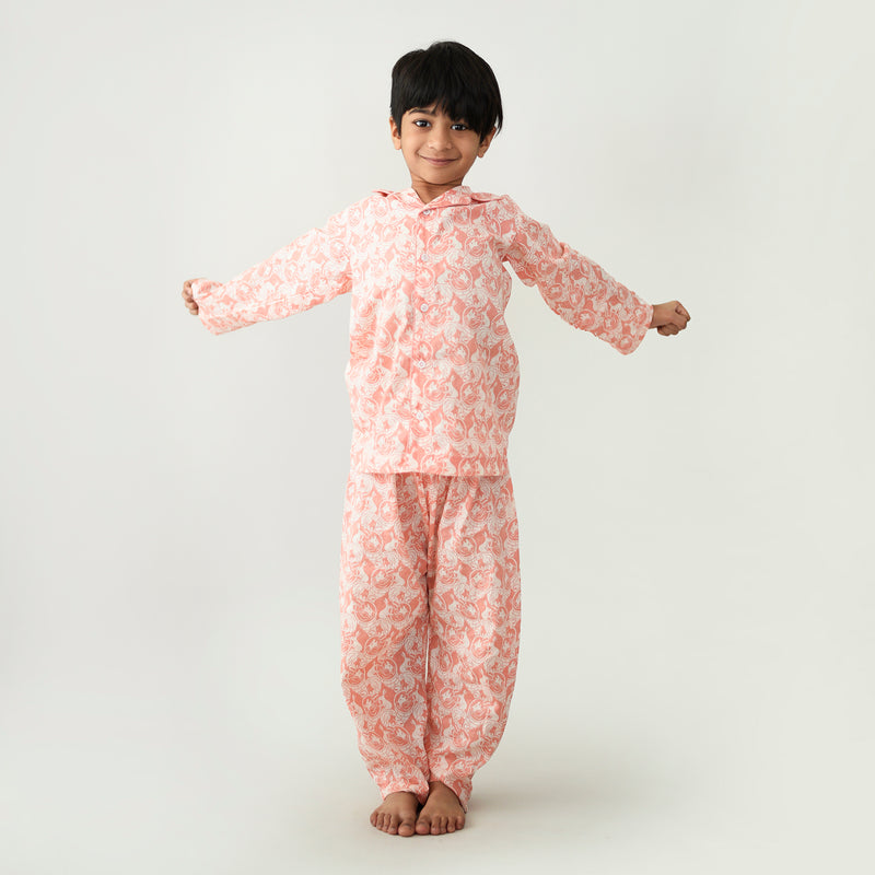 Cotton Boys Sleepwear with The Foolish Lion & Clever Rabbit Story Print