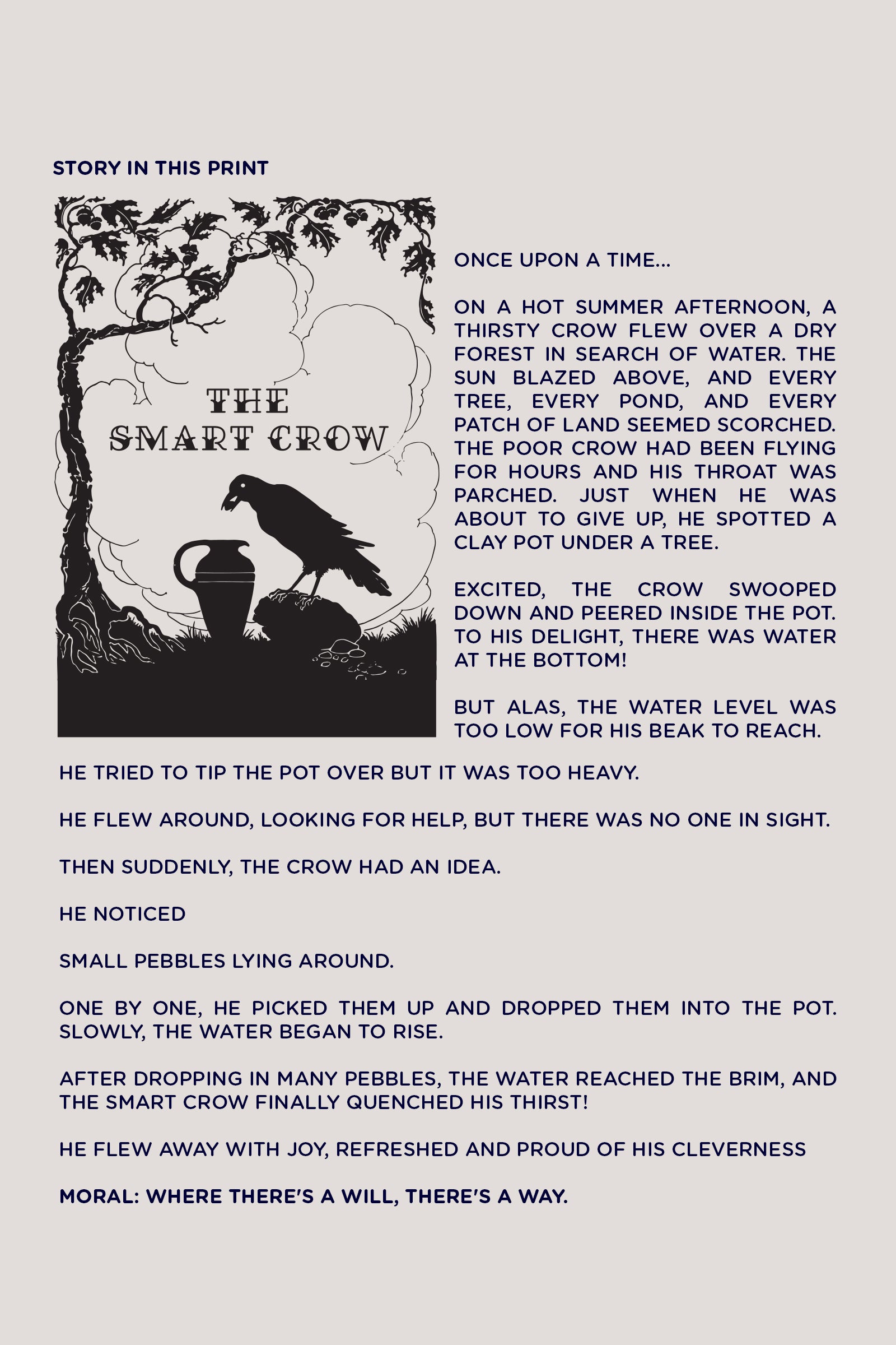 The Smart Crow - T shirt, Grey