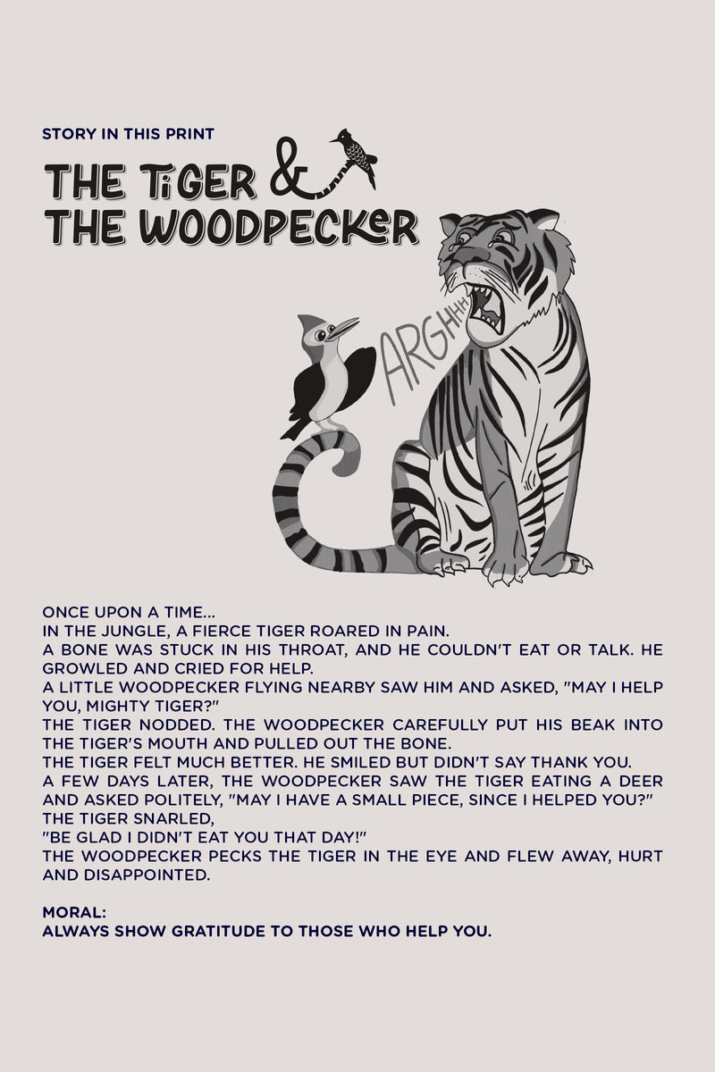 The Tiger & The Woodpecker - T shirt, Black