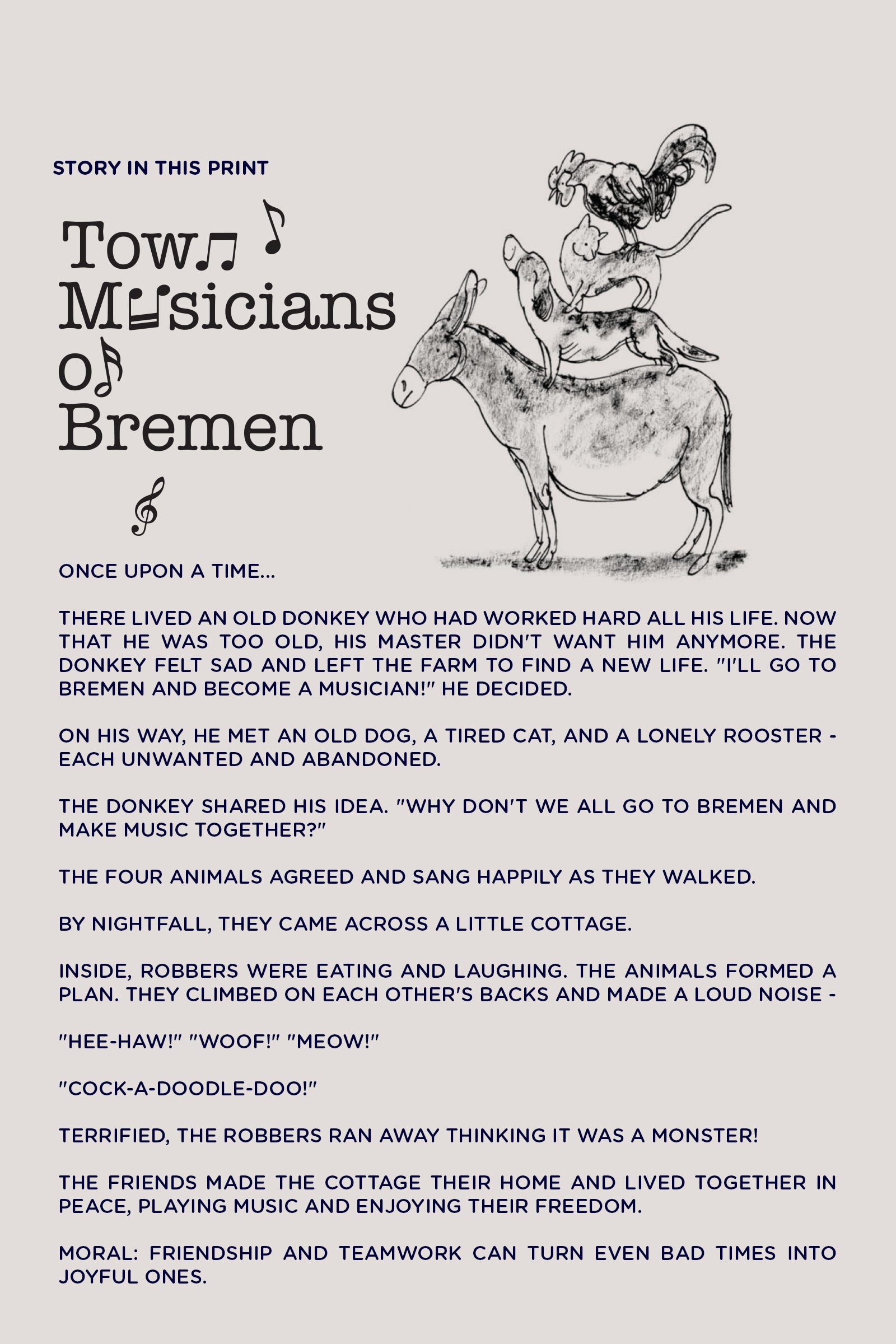 Town Musician of Bremen - T shirt, Coral