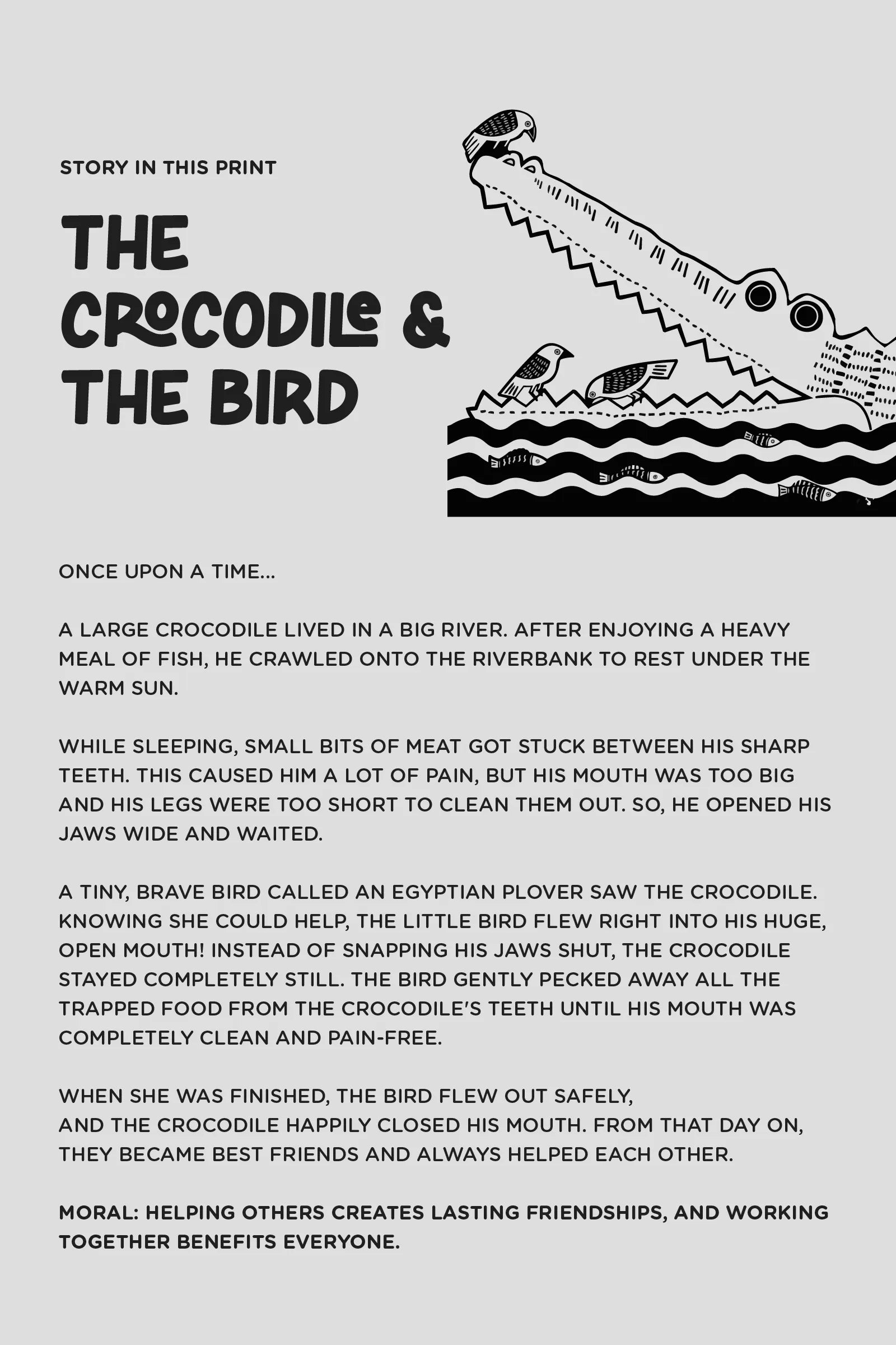 The Crocodile and the Bird - T Shirt, Navy Blue