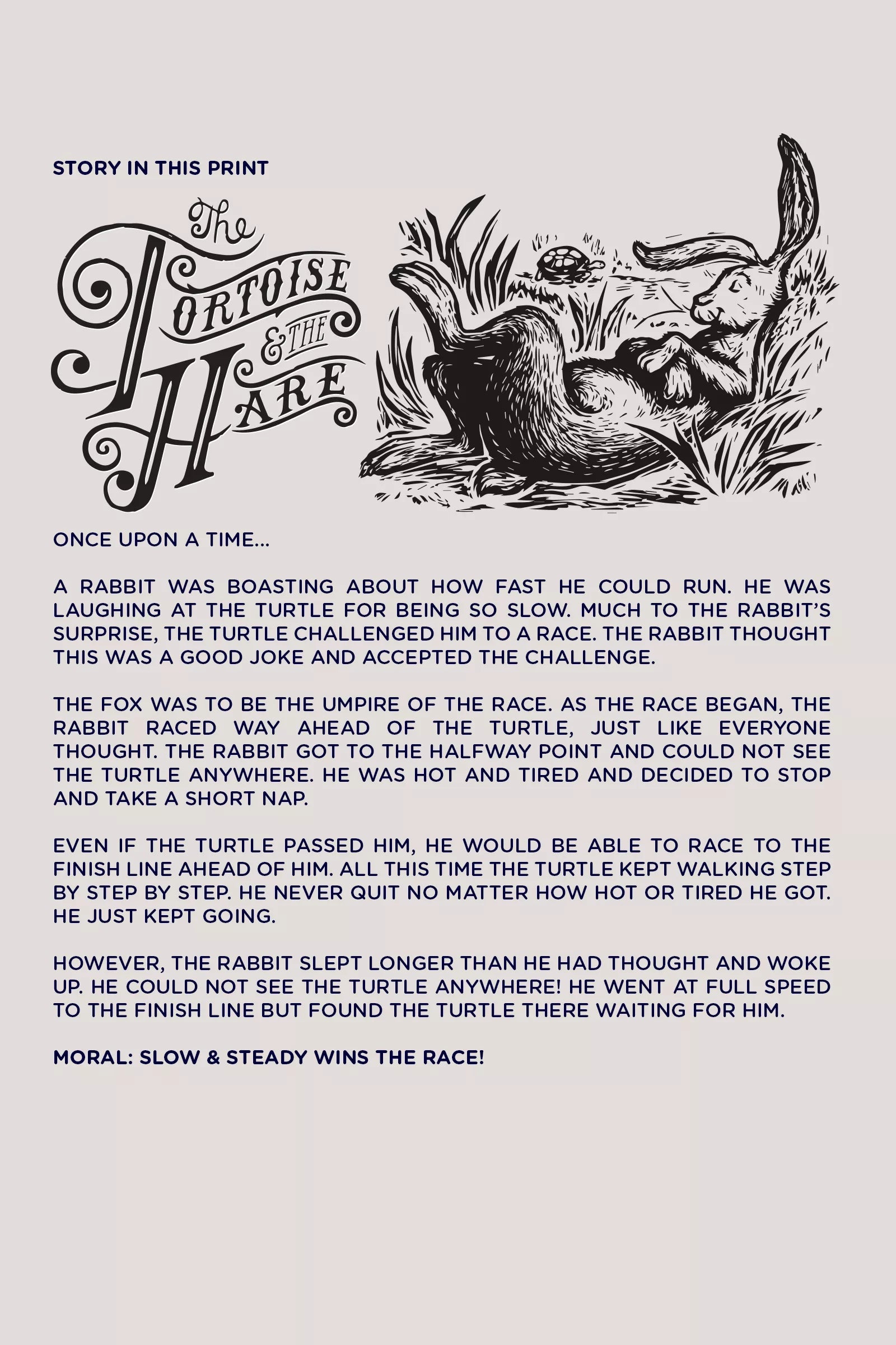 The Hare & The Tortoise- T shirt, Pale Green