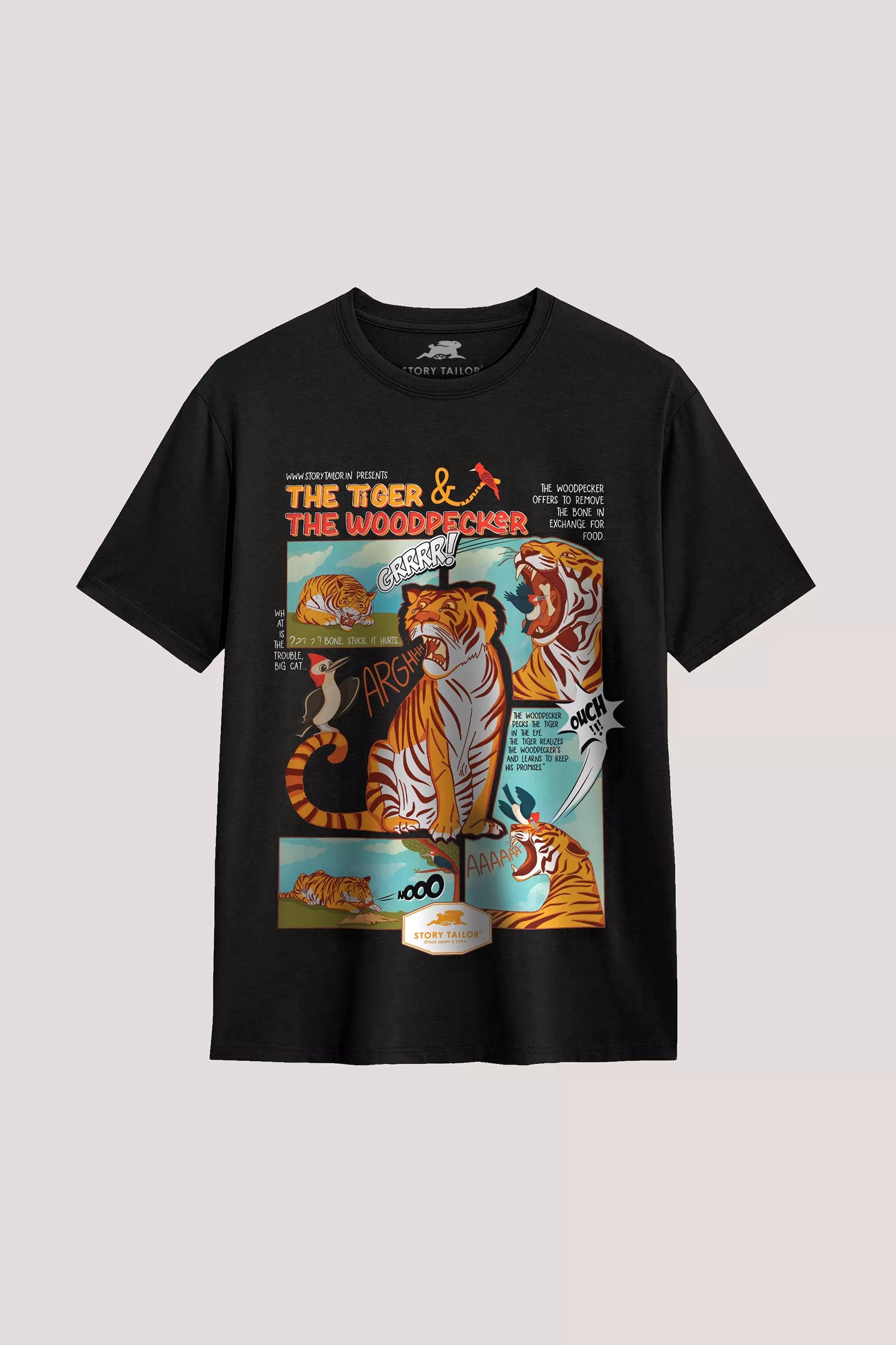 The Tiger & The Woodpecker - T shirt, Black