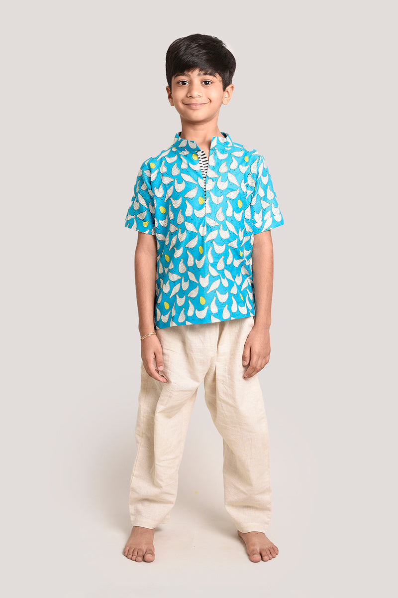 The Hen That Laid Golden Eggs - Short Kurta with Linen Pants