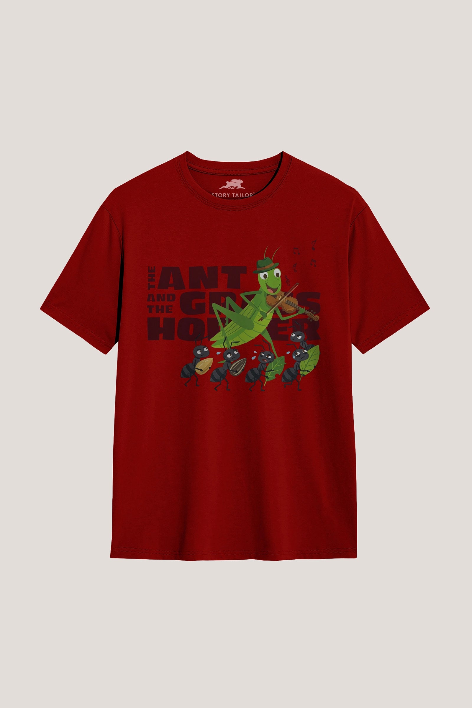 The Ant & The Grasshopper- T Shirt, Red
