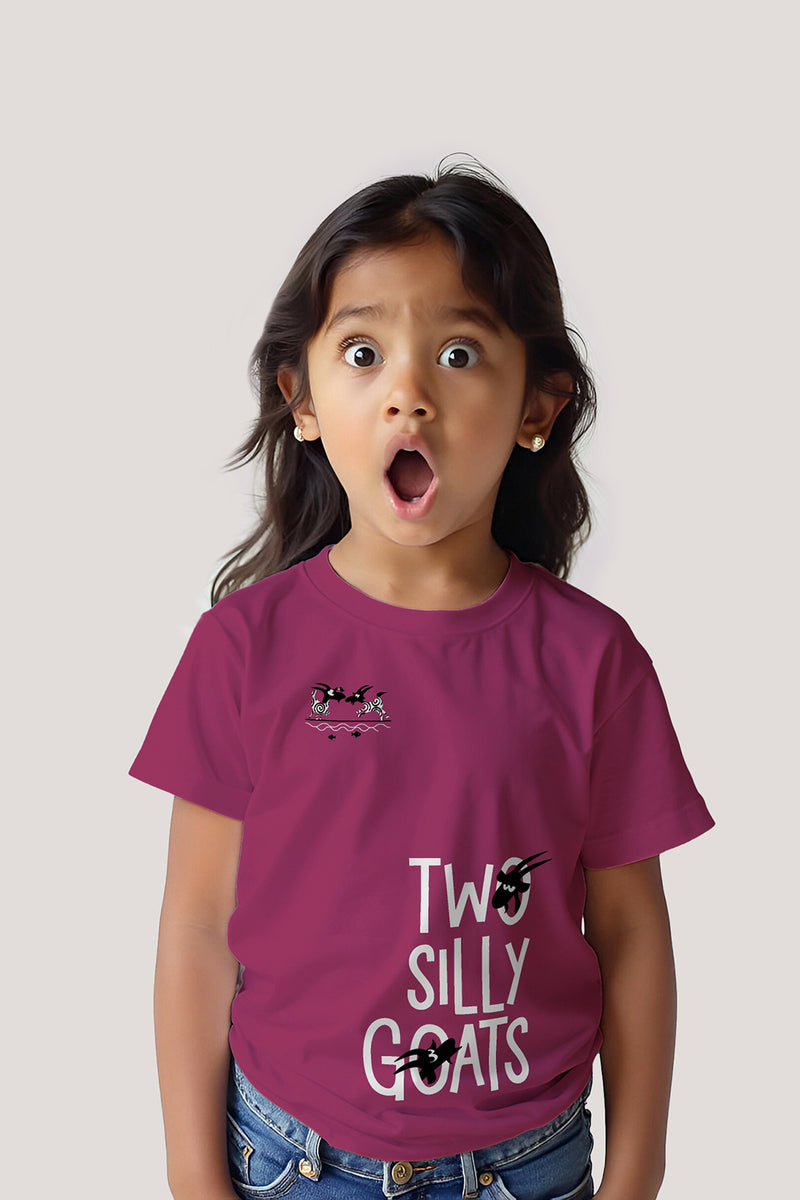 Two Silly Goats - T Shirt, Wine