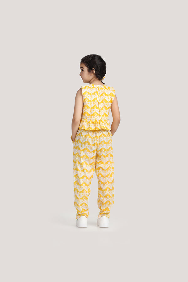 Two Silly Goats Print - Crop Top Set
