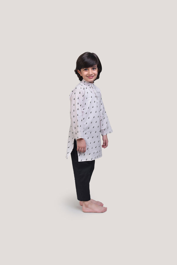 Bell The Cat- Boys Kurta Pajama Set, Beige