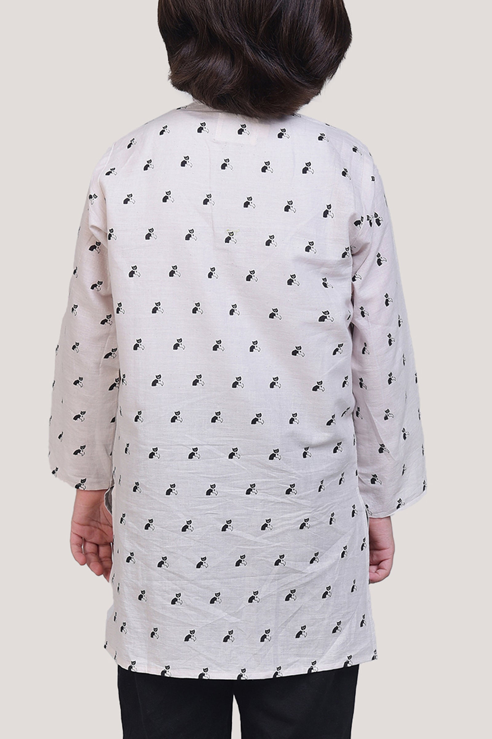 Bell The Cat- Boys Kurta Pajama Set, Beige