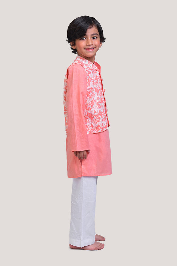 The Foolish Lion & The Clever Rabbit- Nehru Jacket Kurta Set