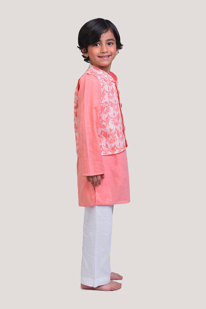 The Foolish Lion & The Clever Rabbit- Nehru Jacket Kurta Set