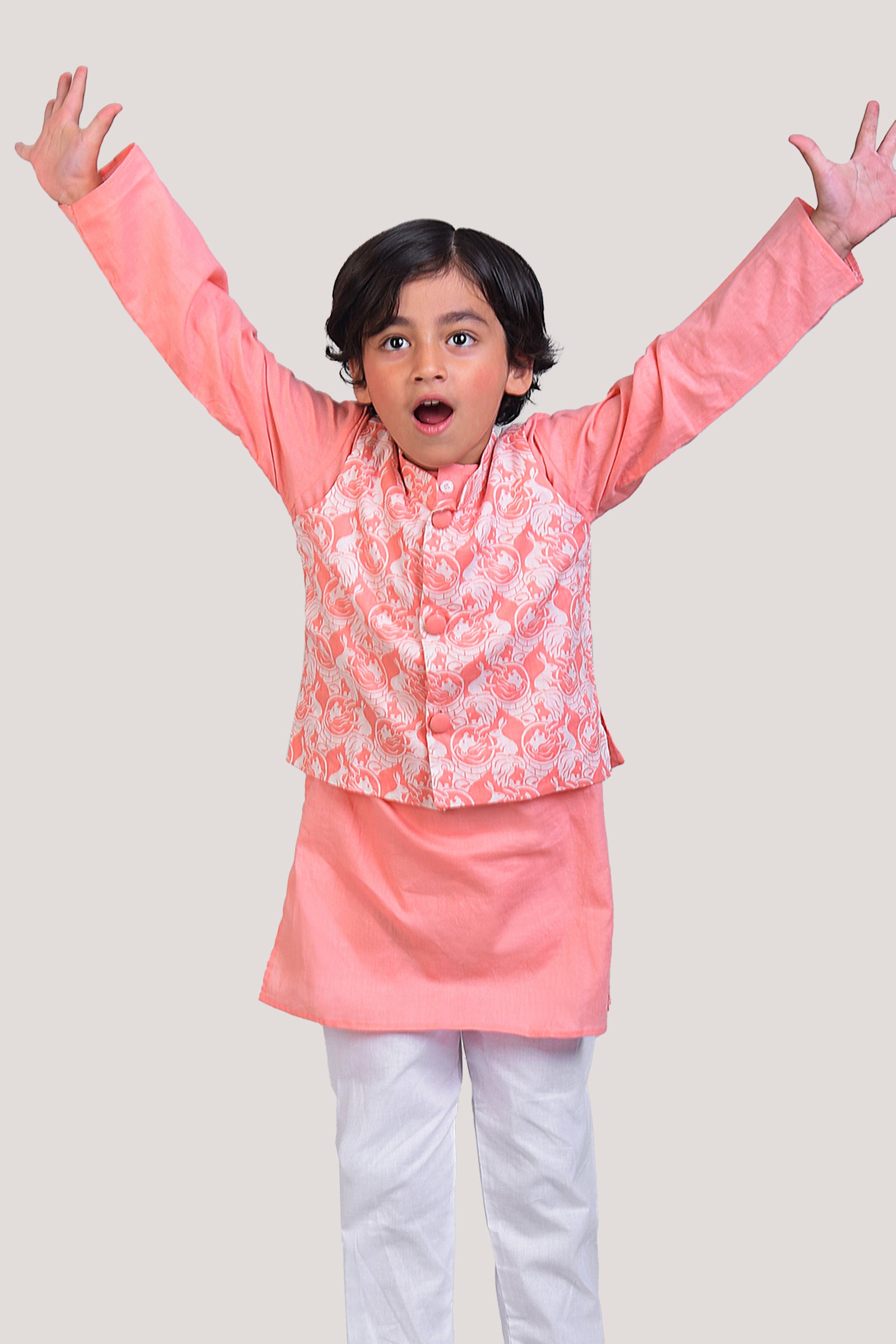 The Foolish Lion & The Clever Rabbit- Nehru Jacket Kurta Set