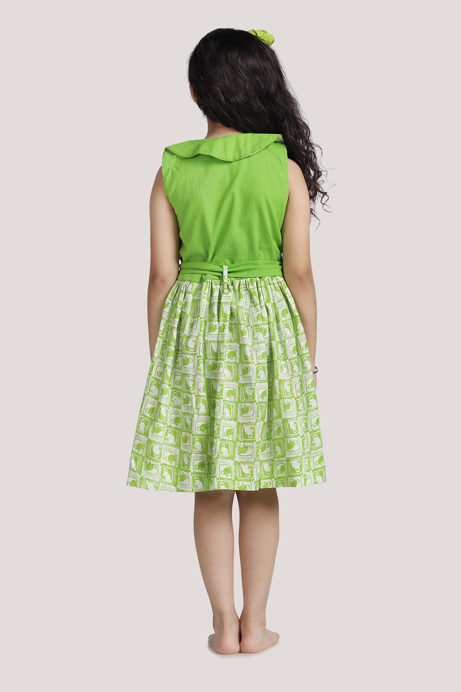 The Monkey & The Crocodile - Roll Collar Frock