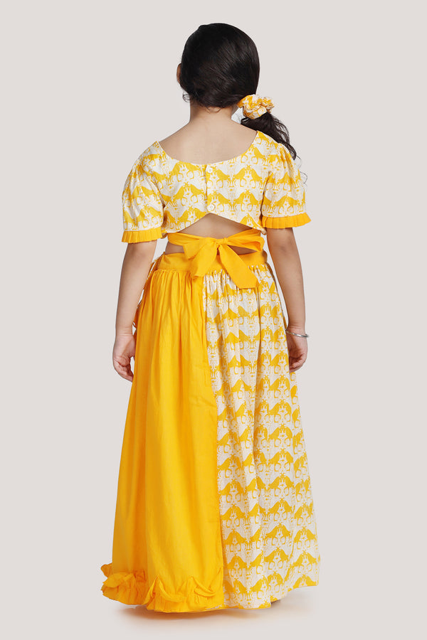 Two Silly Goats - Half & Half Layered Lehenga Set