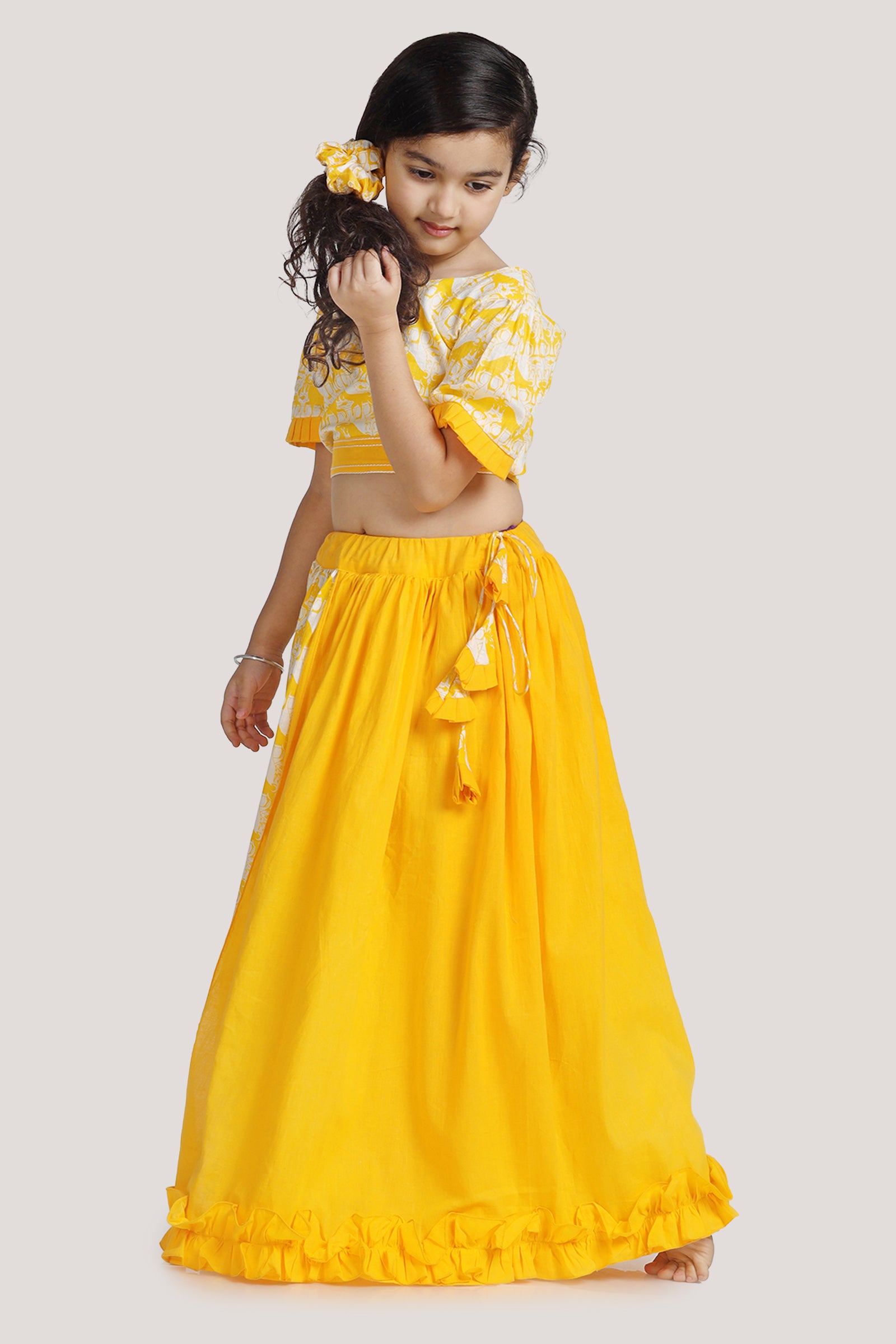 Two Silly Goats - Half & Half Layered Lehenga Set