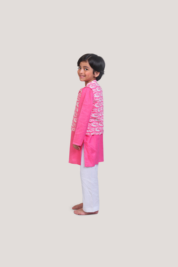 The Hare & The Tortoise- Nehru Jacket Kurta Set