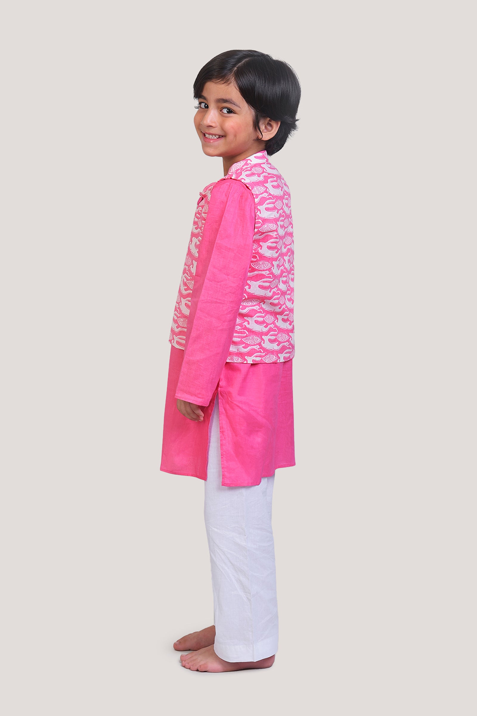 The Hare & The Tortoise- Nehru Jacket Kurta Set