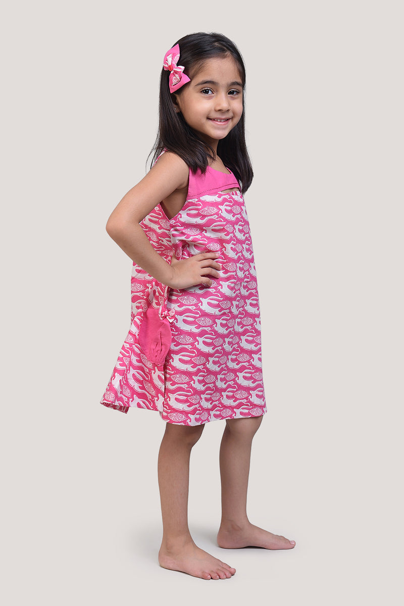 The Hare & The Tortoise- Peek-a-boo Frock