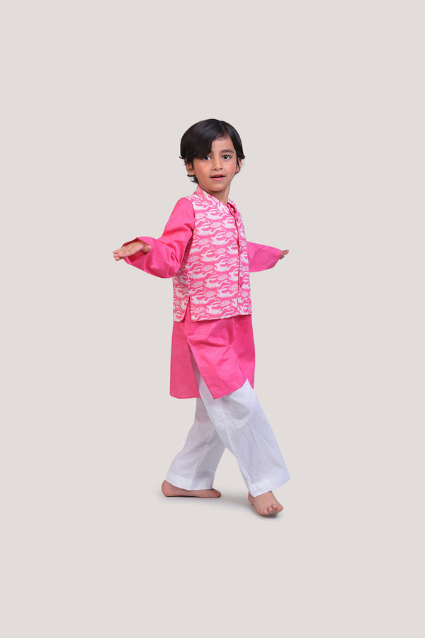 The Hare & The Tortoise- Nehru Jacket Kurta Set