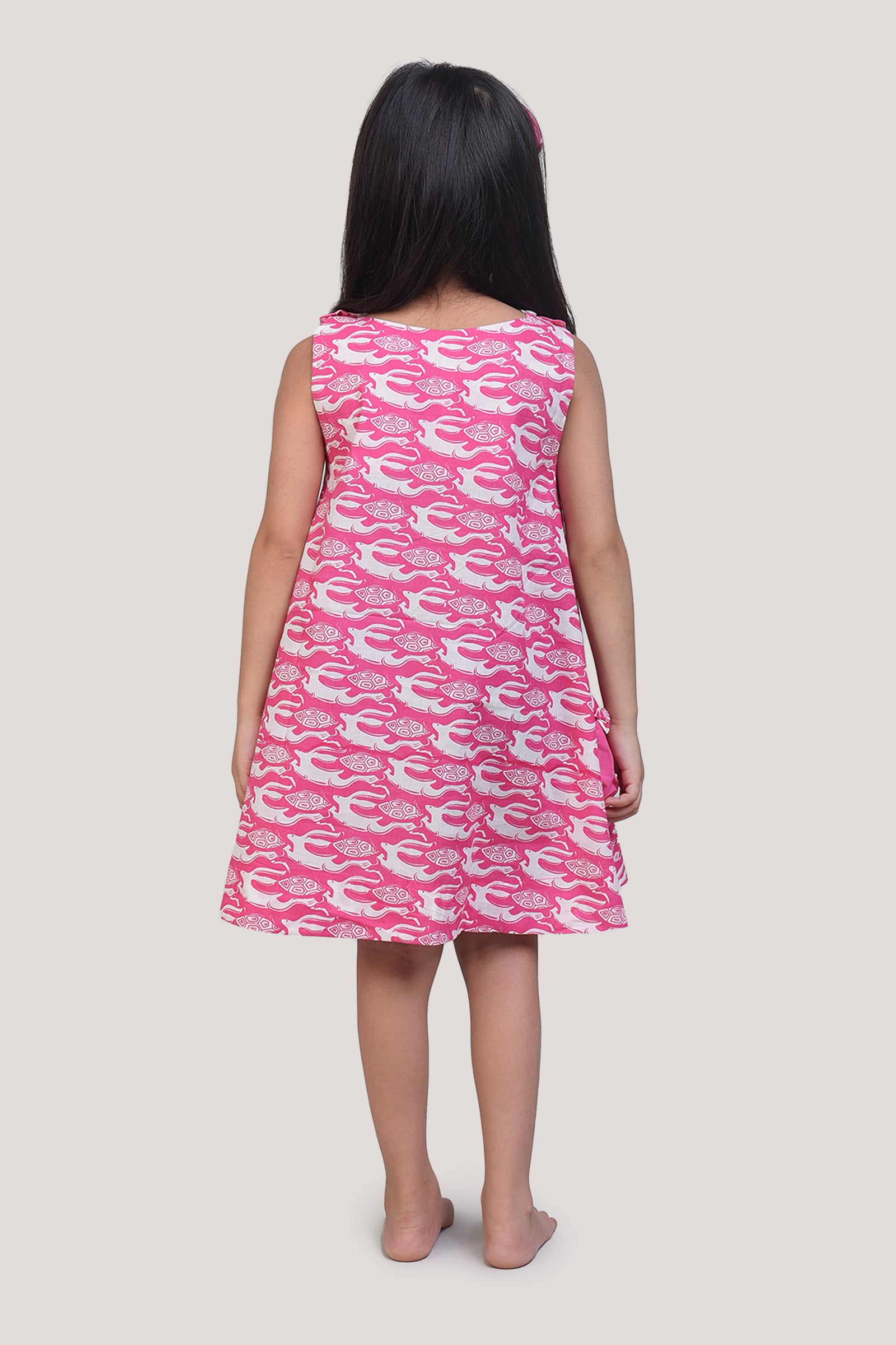 The Hare & The Tortoise- Peek-a-boo Frock