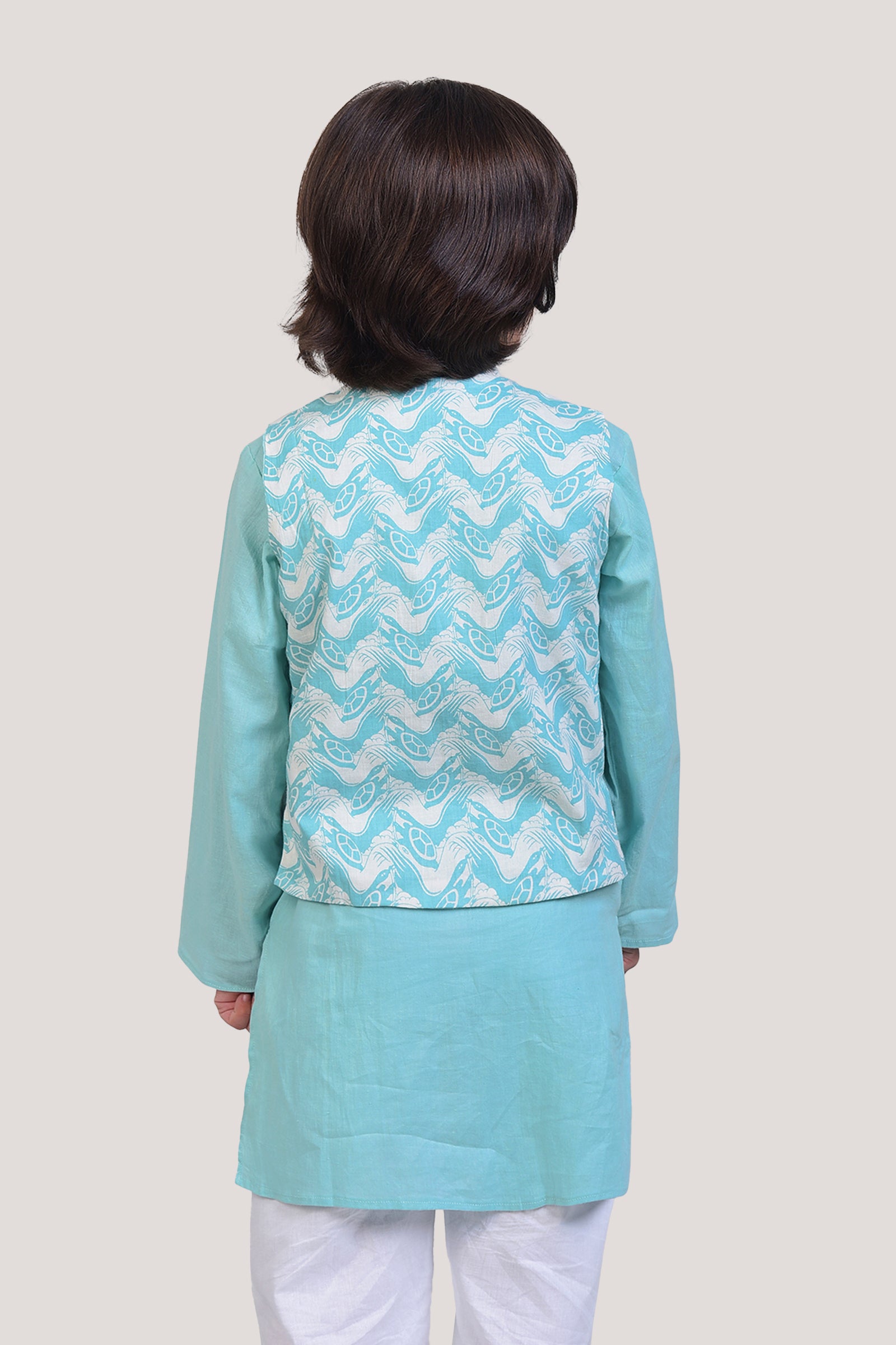 The Talkative Turtle - Nehru Jacket Kurta Set