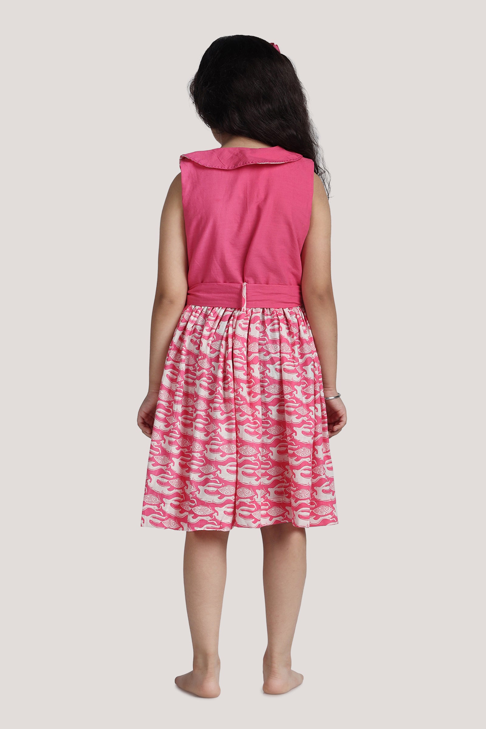 The Hare & The Tortoise - Roll Collar Frock