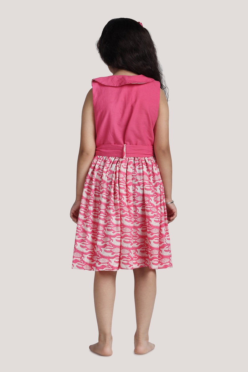 The Hare & The Tortoise - Roll Collar Frock