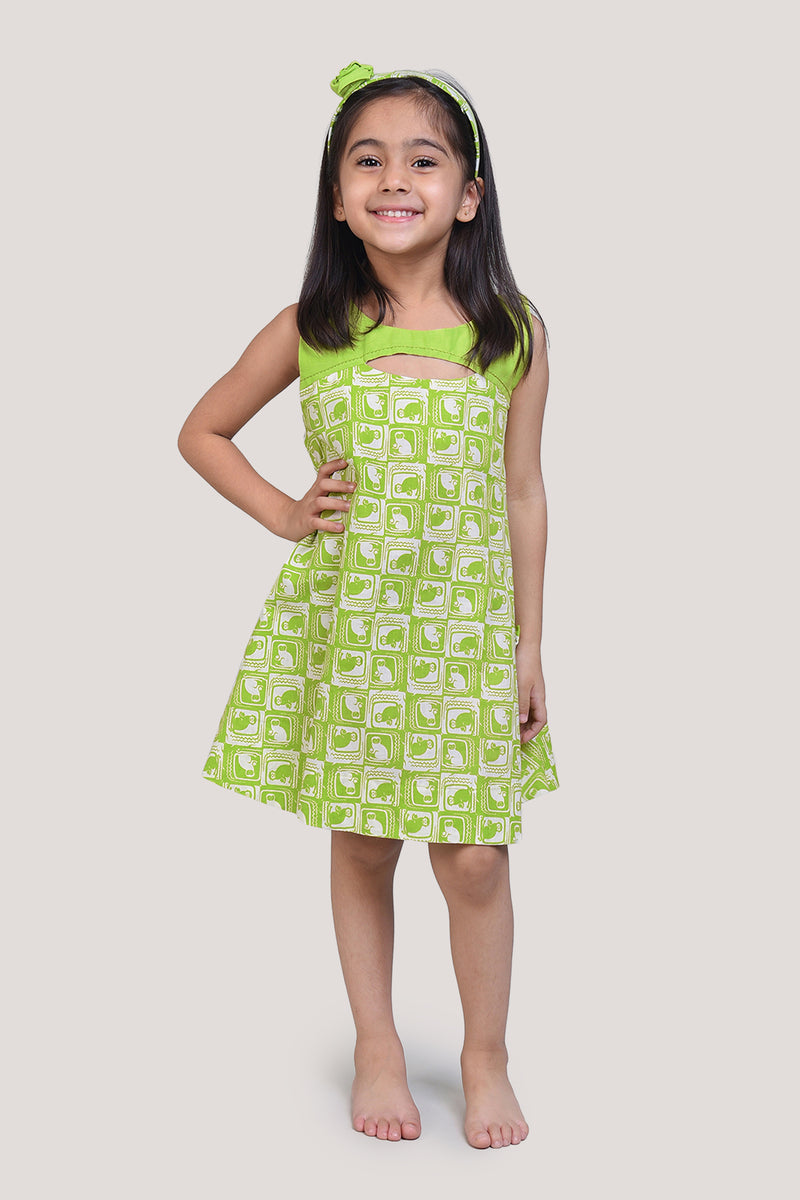 The Monkey & The Crocodile- Peek-a-boo Frock