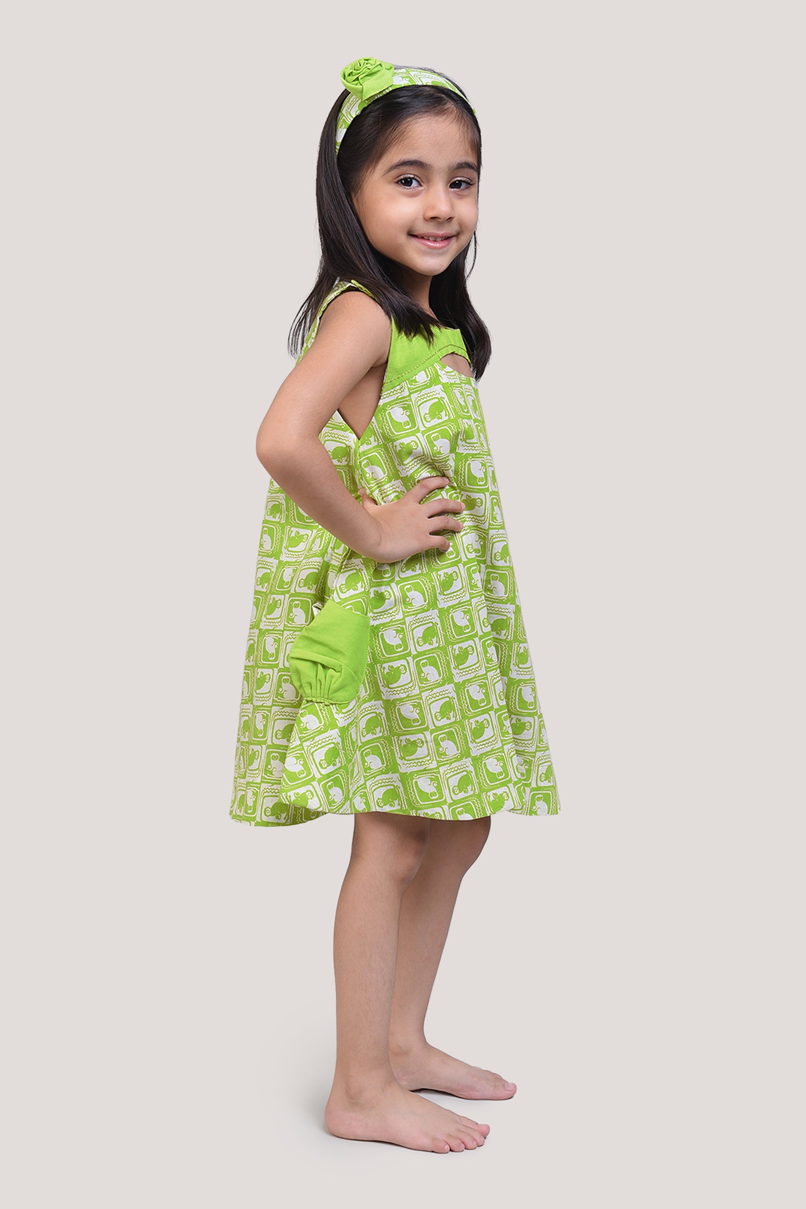 The Monkey & The Crocodile- Peek-a-boo Frock