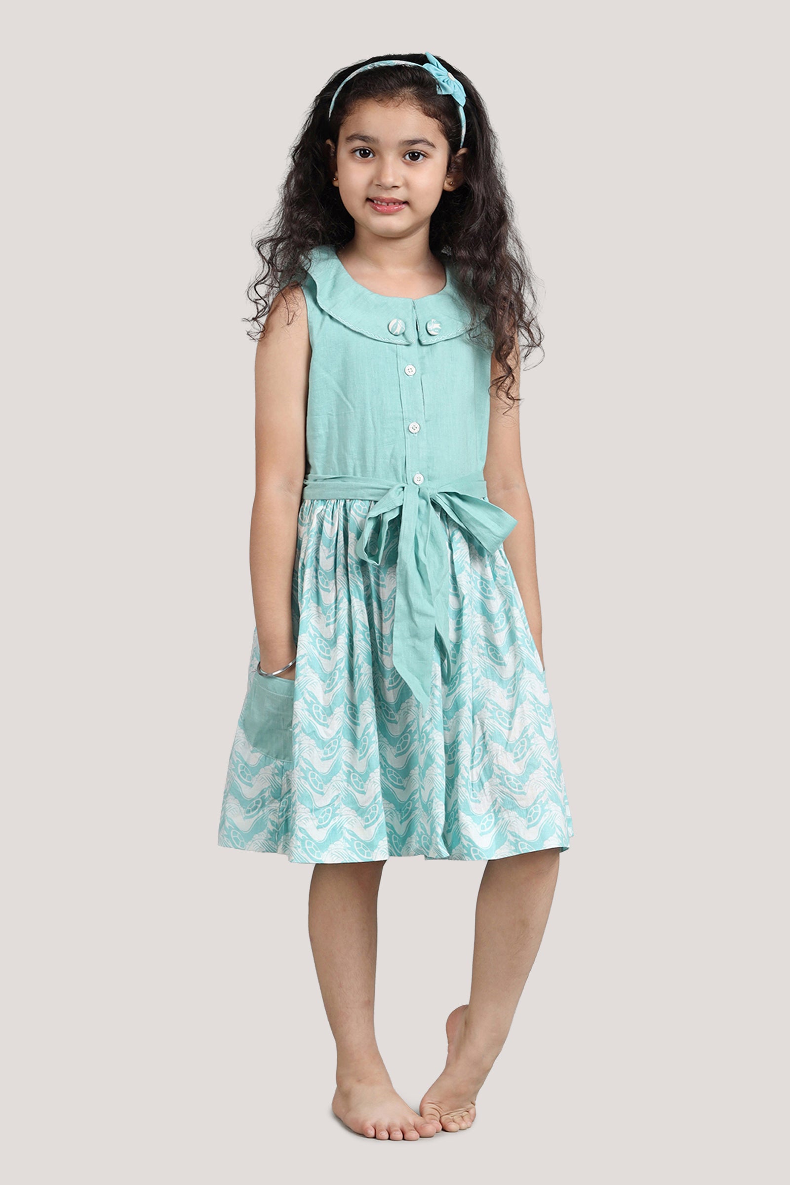 The Talkative Turtle - Roll Collar Frock