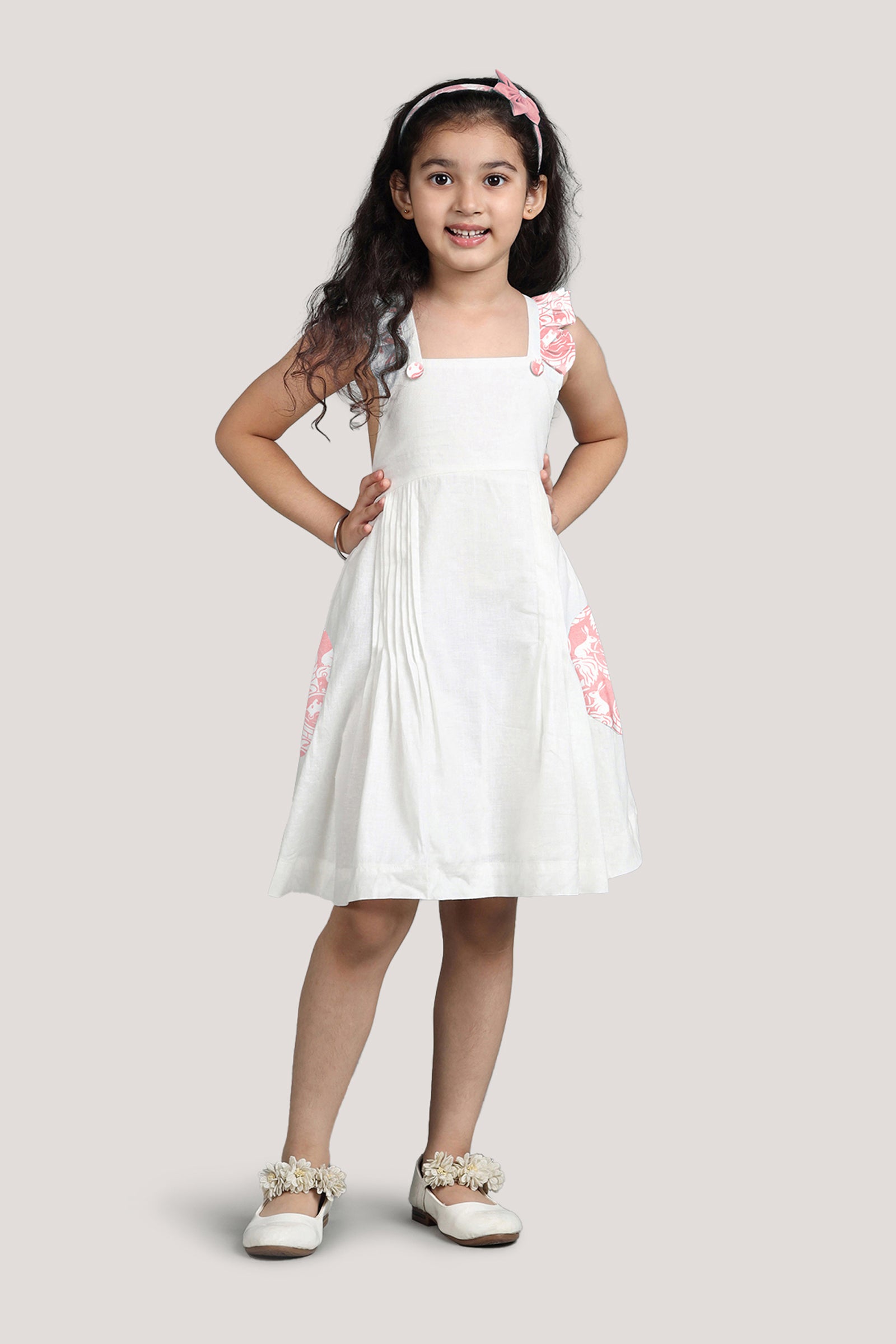 The Foolish Lion & The Clever Rabbit - White Crisscross Frock