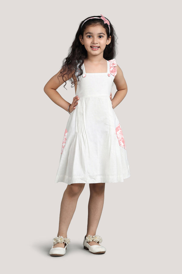 The Foolish Lion & The Clever Rabbit - White Crisscross Frock