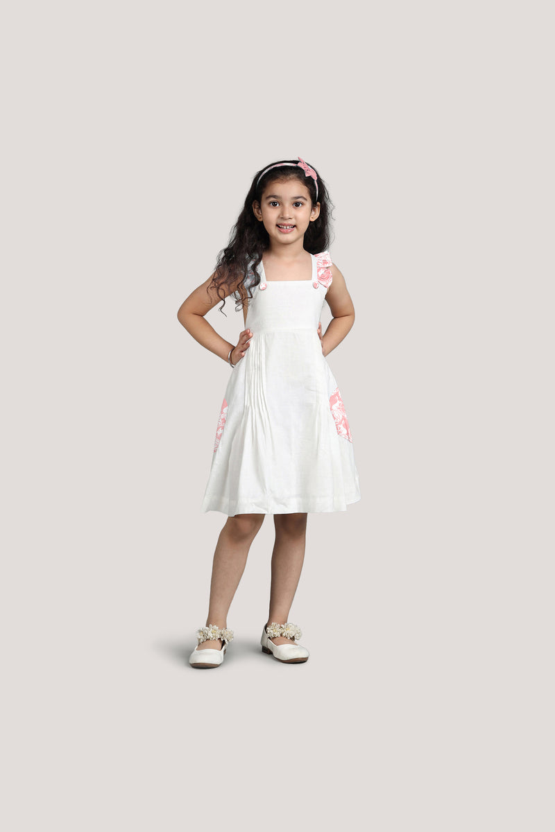 The Foolish Lion & The Clever Rabbit - White Crisscross Frock