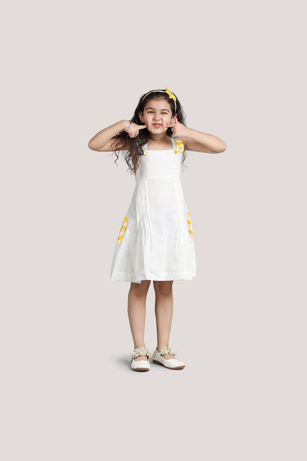 Two Silly Goats - White Crisscross Frock